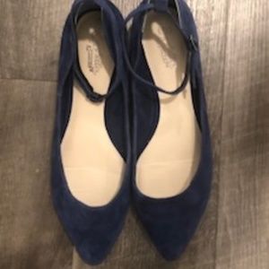 Seychelles Drove Pointed Toe Suede Blue Flats 8.5